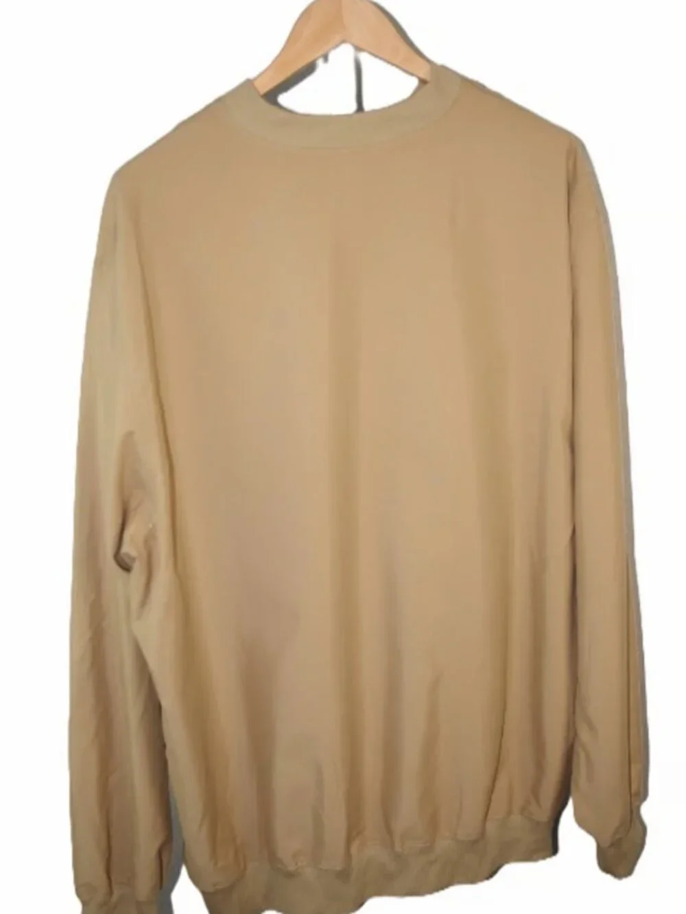 LL Bean Windbreaker 2XLT XXL Tall Pullover V Neck Golf Jacket Tan